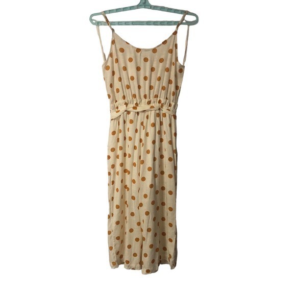 Monteau Womens Beige Polka Dots Escapada Sleeveless Summer Jumpsuit Size PM NWT - Picture 2 of 5